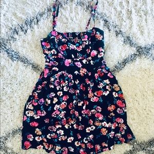Express Mini Dress w/ Pockets - Floral 100%RAYON